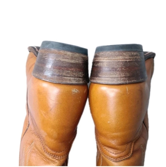 Justin Western Cowboy Boots Men's Size 8.5 B Brown Leather - Picture 15 of 16